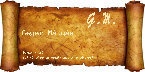 Geyer Mátyás névjegykártya